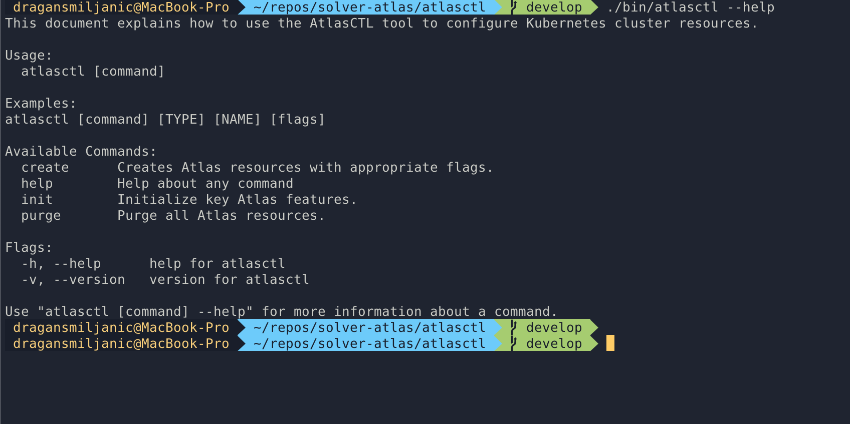 Atlasctl help